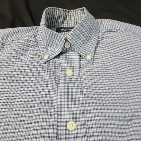 Nautica Mens Button Up Shirt Multicolor Size Small Cotton Short Sleeve Collar - Picture 8 of 12